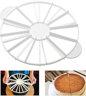 XIAOHONG Round Cake Slice & Pie Slicer Marker, Cake Divider, Cheesecake Cutter, Double Sided Cake Portion Marker, 10 or 12 Slices-Works for Cakes Up To 16-Inches Diameter