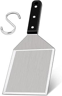 Leonyo Metal Spatula, Heavy Duty Stainless Steel Griddle Burger Spatula, Barbecue Hamburger Turner Grilling BBQ Griddle Accessories, Triple Rivets, Dishwasher Safe