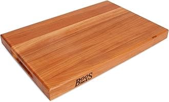 Boos Block Cherry Wood Chopping Board - Thick Wooden Chopping Board - Butchers Block Cutting Board - Safe for Food Preparation - 18 x 12 x 1.5 Inches