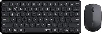 9010M Multi-Device Keyboard and Mouse Combo, 2.4GHz/Bluetooth 5.0/4.0 Wireless Keyboard & Mouse Set for Windows/Mac/Linux/Chrome, Support 4 Devices, Low-Profile Silent Click, Battery Powered