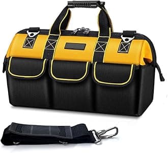 Tools Storage Bag, 17-Inch Heavy Duty Tool Bag, Large Tools Storage Bag, Organiser for Tools with Shoulder Strap, Large capacity, waterproof, Wear-resistant for Eletricians, DIY, Tool Storage Etc