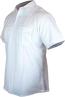 First Class 100% Polyester Short Sleeve Men's Uniform Shirt White