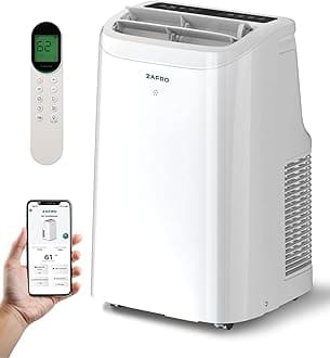10000 BTU Portable Air Conditioners (6000 BTU SACC), AC Unit for Bedroom with Drainage-free Cooling, Fan & Dehumidifier, 47dB Quiet, 24H Timer, APP Control/Remote/LED Display