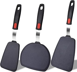 Silicone Spatula Turner Set,3-Pack Spatula Set,600°F Heat Resistant Spatula for Non Stick Cookware,Large Flexible Kitchen Utensils for Baking,Cooking,No Scratching and Melting,Dishwasher Safe,BPA Free