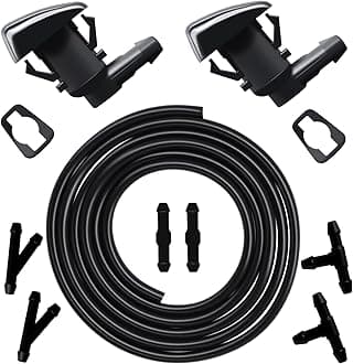 Windshield Washer Nozzles Wiper Spray Kit Replacement Fit For 07-17 GMC Acadia, 09-17 Chevrolet Traverse,07-10 Saturn Outlook, 07-11 Buick Enclave .OEM #: 25823360.