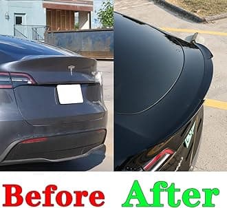 AOSK for Tesla Model Y Rear Spoiler Wings ABS for 2020-2024 Tesla Model Y Trunk Lip Tail Wing Rear Trunk Lid (V2 Duckbill Spoiler, Glossy Black)