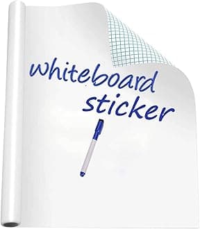 HOME13 White Board Wall Sticker Removable Self Adheisve White Borad Wallpaper with Marker for Home School Office College (24x80 Inch)