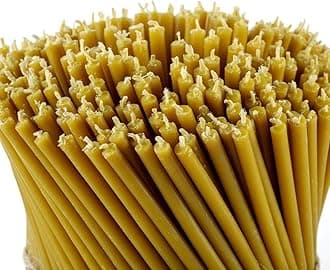 Danilovo Pure Beeswax Candles - No-Drip, Smoke-Less, Tall, Thin Taper Candles – Decorative Candles for Church Prayer, Decor or Birthday Candles – Honey Scented Candles – 7.3”x0.24” (Yellow, 300pcs)