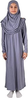 Muslim Dress for Girls, Long Sleeve One-Piece Islamic Prayer Dress, Hijab for Kids, Girls Abaya, Islamic Gifts