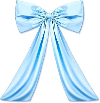 Sky Blue Large Bow Decor Big Bow Coquette Birthday Decoration for Room Giant Satin Ribbon Tie for Party Backdrop Wedding Bridal Shower Valentine's Day Wall Hanging Decor (24 x 36 Inches)