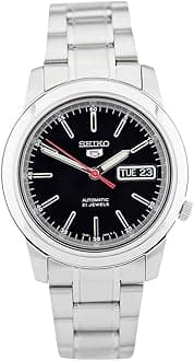 Seiko Men's Black Dial Stainless Steel Band Watch - SNKE53K1