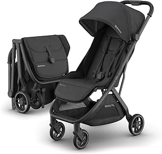 - UPPAbaby Minu V3 Travel Stroller | Lightweight + Compact Design | One-Hand Fold + Unfold | from Birth + Overhead Compatible | Jake (Charcoal/Carbon Frame/Black Leather)