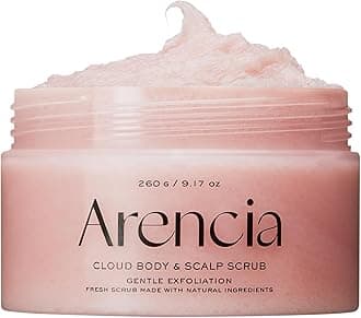 Arencia Fresh Cloud Sea Salt Body & Scalp Scrub (Pink) - Gentle Exfoliation for Softer, Refreshed Skin and Scalp, Korean Skin Care