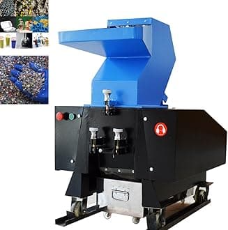 TECHTONGDA Plastic Shredder Granulator Heavy Duty Crusher Electric Chipper Mill Plastic Bottle Grinding Machine for Recycling Rubber Wood Three-Phase 208V 4KW