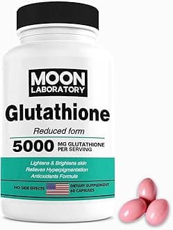 Liposomal Glutathione (Reduced) 5000mg – Collagen, Vitamin C, Vitamin E, ALA & Rose Hips – Antioxidant Supplement for Skin Radiance, Brightening, Detox and Immune Support – 60 Softgels