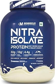 Nitra Isolate [2kg, Malai Kulfi] | 32g Protein | 10g EAA | Whey Protein with ProHydrolase Enzyme Tech. For Faster Absorption | Improved Strength, Faster Recovery & Muscle Building