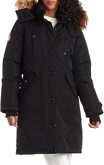 CANADA WEATHER GEAR Women's Winter Coat - Stadium Parka Jacket, Fur Trim Hood (S-XL)