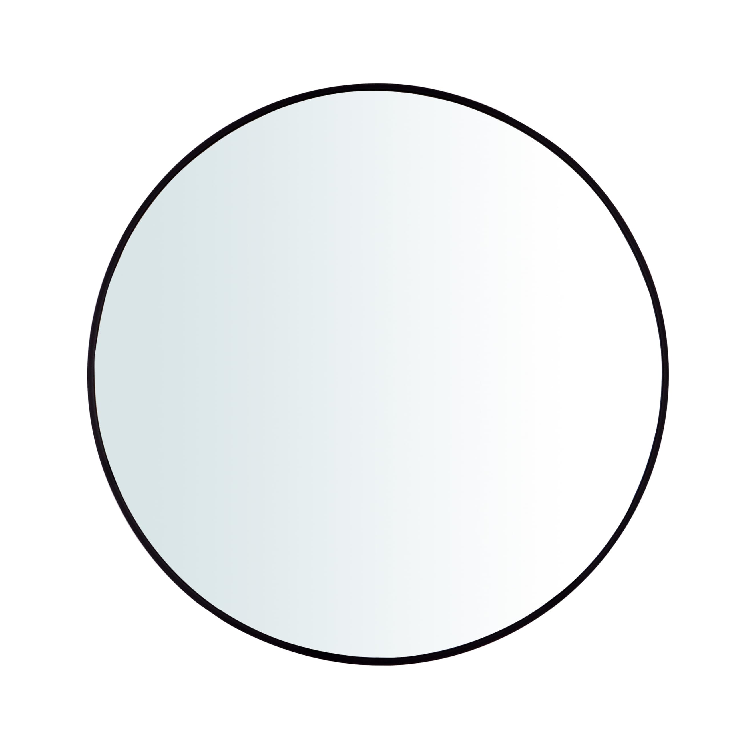 Round Mirror for Wall | 32" Aluminium Frame, MDF Board Backing | HD Glass Vanity & Dressing Mirror | Elegant Vanity Mirror for Living Room, Bathroom, & Fashion Boutique (Black, 80CM)