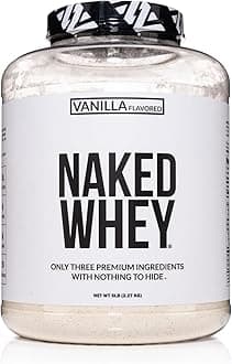 Vanilla Whey Protein Powder - All Natural Grass Fed Whey Protein Powder, Vanilla Flavor, Organic Coconut Sugar, 5Lb Bulk, GMO-Free, Soy Free, Gluten Free - 61 Servings