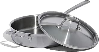 Made In Cookware - 3.5 Quart Stainless Steel Saute Pan - 5 Ply Stainless Clad - Professional Cookware - Induction Compatible Italy