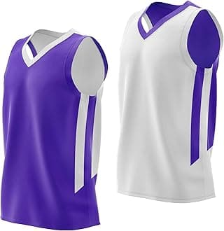 Reversible Men's Mesh Athletic Basketball Jersey Single for Team Scrimmage