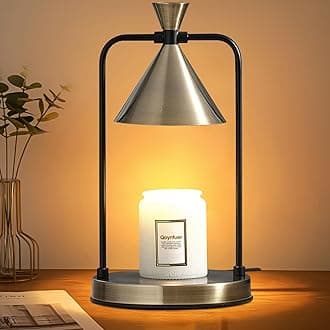 Candle Warmer Lamp with Timer, Dimmable Candle Light Electric Candle Melter Compatible with Small and Large Candles, Aromatic Candle Holders for Home Decor (Bronze)