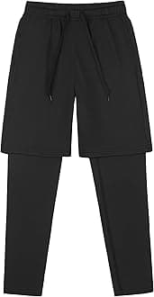 DANI CHINS Boys 2 in 1 Athletic Active Leggings Sports Running Quick Dry Breathable Compression Pants