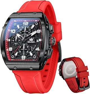 - Mens Watches Stylish Chronograph Waterproof Luminous Silicon Strap Multifunction Watches for Men Business White Men Wrist Watch