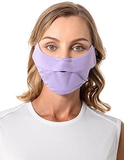 Coolibar UPF 50+ Unisex Zenith UV Half Mask, Slate, Small/Medium, Heather - Sun Protective