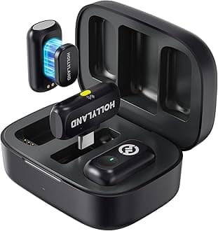 Hollyland LARK A1 Wireless Mini Microphone for iPhone15/16 & Android, Pure Sound, Noise Cancelling, Magnetic Microphone for YouTube, TikTok, Podcast, Vlogging for USB-C(2TX+1RX+Charging Case)