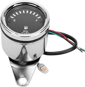Aramox Universal Fuel Gauge,LED Display Electric Fuel Gauge Electronic Oil Meter Gauge for Most DC 12V Motorcycle Car