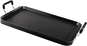Vayepro Stove Top Flat Griddle, 17 Inch 2 Burner Griddle Pan for Stove Top Grill, Aluminum Pancake pan, Non-Stick Charcoal Grill For Outdoor/Camping