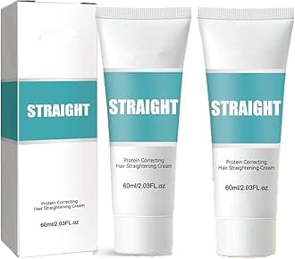 Protein Hair Straightening Cream, Silk & Gloss Protein Straightening Cream for Curly Hair by Maigoole (2PC)