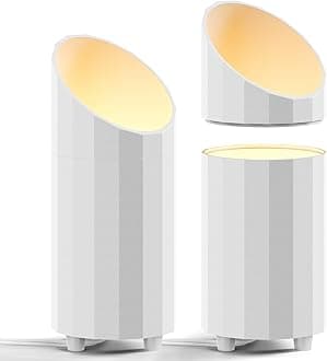 BarrinaUp Lights Indoor Spotlight, 3000K GU10 Bulb, 2 in 1 Detachable Uplight Indoor Floor Can Light, 6.56FT Plug Cord & Foot Switch Accent Lighting for Plant Picture Home, White, 2 Packs