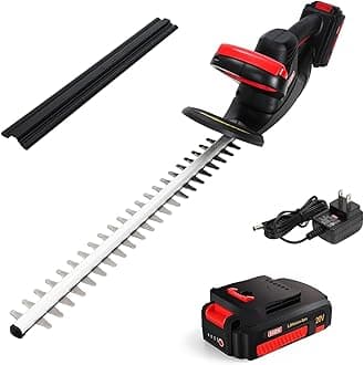 - 22'' Cordless Hedge Trimmer, 20V Bush Trimmer, Handheld Hedge Cutter, Grass Shrub Trimmer, Lightweight & Compact Trimmer(Battery & Charger Included)