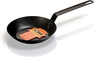 8 Inch Carbon Steel Skillet - PFAS-Free Pre-Seasoned Carbon Steel Frying Pan for High-Heat Searing - Long Handle Design for Omelets, Grilling, and Campfire Cooking - Made in the USA