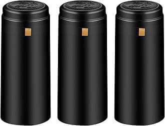 Matte Black PVC Heat Shrink Capsules - 120 Count Wine Bottle Caps - Professional & Home Use