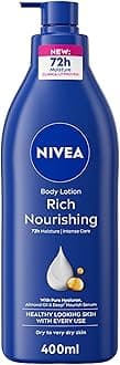 NIVEA Body Lotion for Dry to Very Dry Skin, Rich Nourishing with Pure Hyaluron, 72H Intense Moisture, 400ml