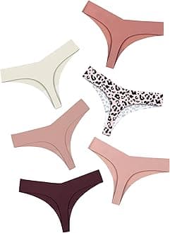 DEANGELMON Seamless Thongs for Women No Show Thong Underwear Women Comfortable Multiple Pack