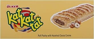 Ulker Kat Kat Tat Puff Pastry With Hazelnut Flavoured Cocoa Cream Filling 28 Gr (48 Pack)