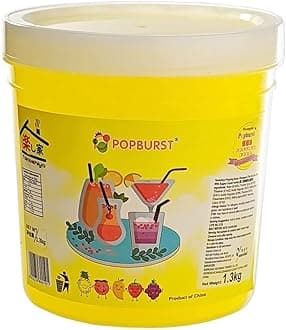 CNMART Fruity Popping Boba - Bursting Tapioca Pearls for Bubble Tea, Drinks & Dessert Toppings, 1.3kg (Pineapple)