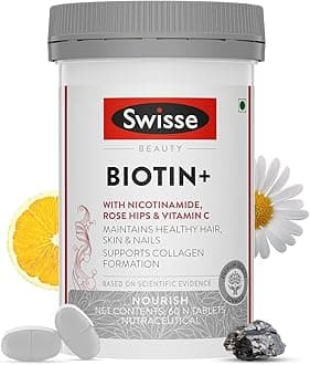 Beauty Hair Skin Nails+ with Vitamin C and Biotin for Healthy hair, Radiant Skin and Stronger Nails - 60 Tablets (Vegan Supplement)