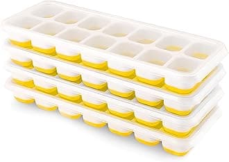 Ice Cube Trays 4 Pack, Airabc Silicone Ice Cube Trays with Removable Lid, Easy-Release Flexible 14-cube Ice Trays, LFGB Certified and BPA Free, Stackable Ice Trays with Covers for Cocktail, Freezer