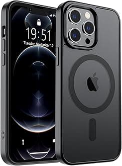 Magnetic for iPhone 12 Pro Max Case (Compatible with MagSafe) (Military Grade Drop Protection) Slim Translucent Matte Shockproof with Anti-Fingerprint Phone Case,Black