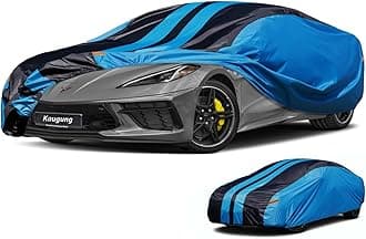 Kaugung Car Cover Waterproof Custom Fit Chevrolet Corvette C4/C5/C7/C8 (1980-2025), Full Exterior Cover for Automobiles Lightweight Resistant Outdoor Sun UV Rain Dust Snow Wind Protection.