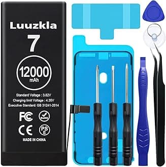 12000mAh (2025 New Upgrade) Battery Compatible with iPhone 7/7G, Super Capacity Battery Replacement Compatible with iPhone 7/7G, with Full Tool Kits-0 Cycle High Capacity-24 Months Service