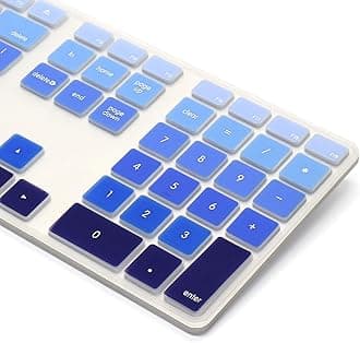 ProElife® Silicone Full Size Ultra Thin Keyboard Cover Skin for Apple iMac Keyboard with Numeric Keypad Wired USB MB110LL/B-A1243 (Blue)