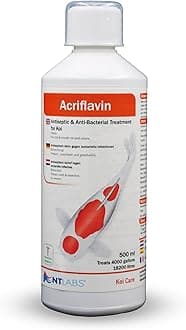 NT Labs Koi Care Acriflavin, Koi Medicine, Treatment for Fin, Tail & Mouth Rot and Ulcers, Treats Bacterial Infections, Quarantine Solution for Koi, 500ml
