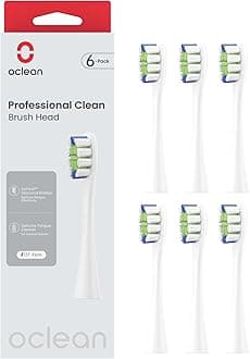 Toothbrush Professional Clean Brush Head Replacements, Compatible with All Oclean Electric Handles, FDA Approved (6 Pack) – White