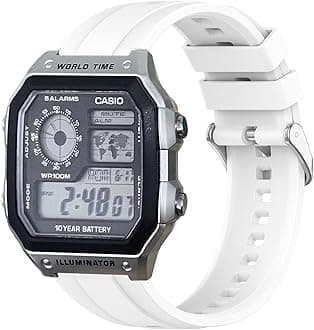 Watchbands for Casio AE 1200 / W 218h / AE 1300 / F 91W/ W 218h / AQ S810W Strap, Silicone Watch Band Wrist Strap Bracelet Wristband for Casio W 219 / F 108WH/ AE 1000W / SGW 500H